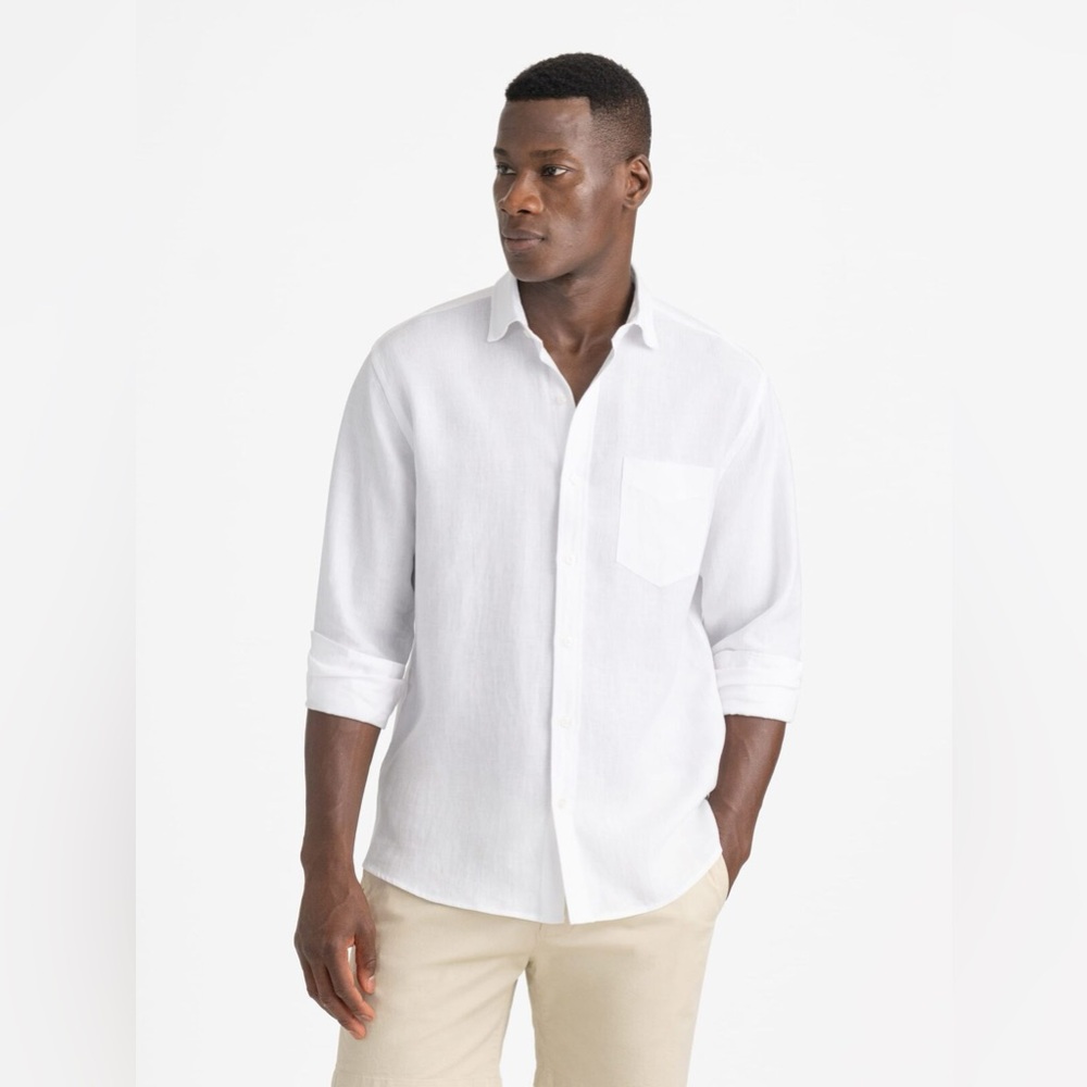 Michael Kors Men’s 100% Linen Tailored Fit Button-Up Shirt‎ 👔
